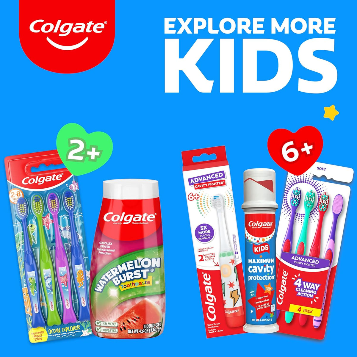 Colgate Anticavity Kids Toothpaste – Easy-Dispense Watermelon Fluoride Gel for Ages 2+ Minimizing Mess and Choking Risk