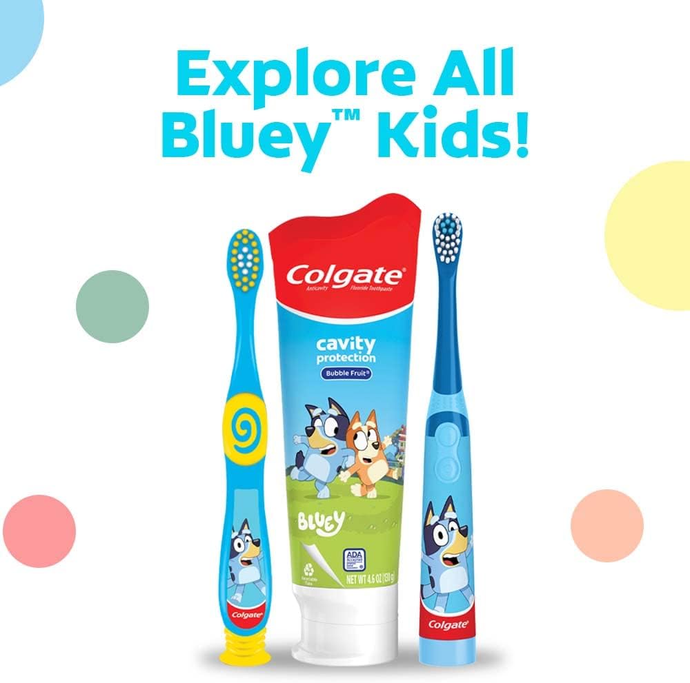 Colgate Kids Bluey Toothpaste – Ages 2+ Cavity Protection Toothpaste for Kids' Bathroom Counter, ADA Accepted Fluoride Formula
