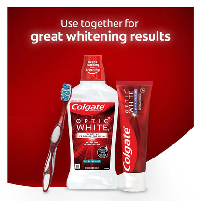 Colgate Optic White Mouthwash – Quick Post-Meeting Whitening Rinse for the Office Bathroom