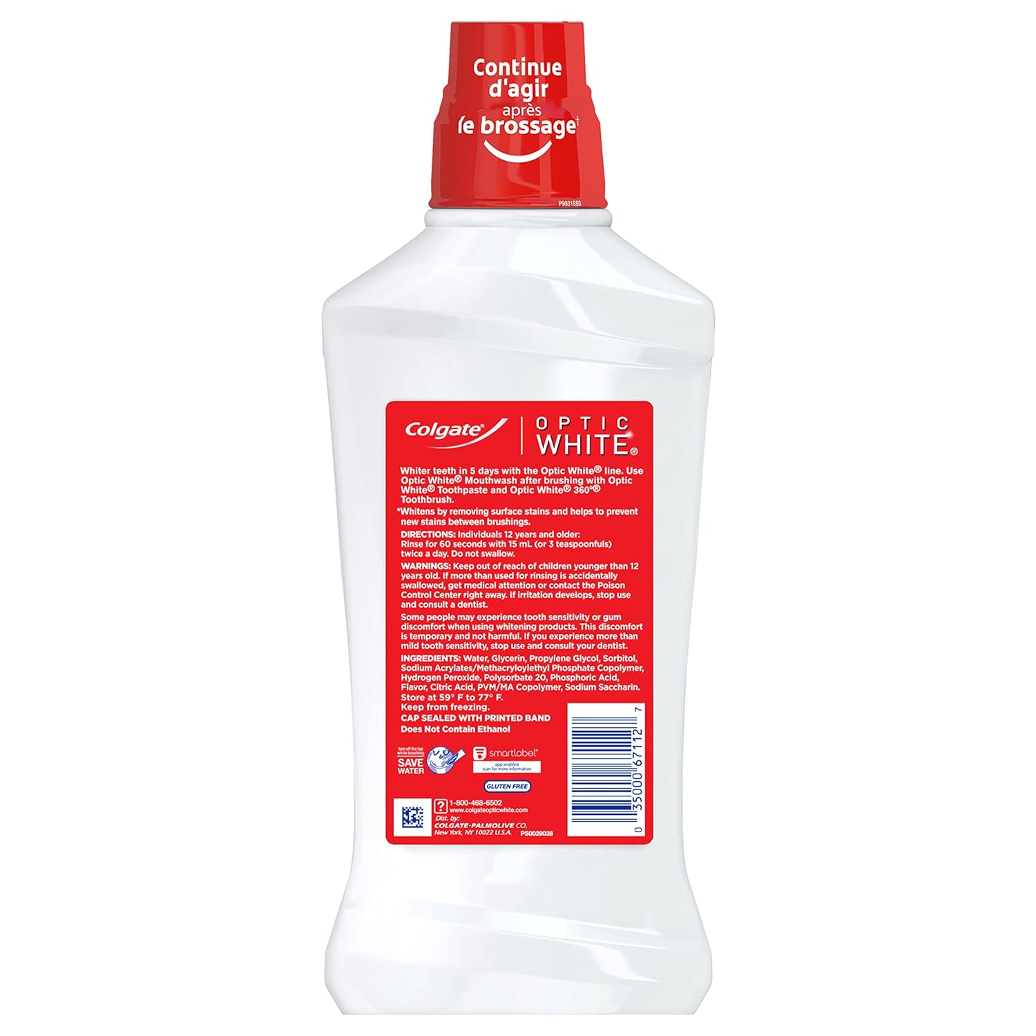 Colgate Optic White Mouthwash – Quick Post-Meeting Whitening Rinse for the Office Bathroom