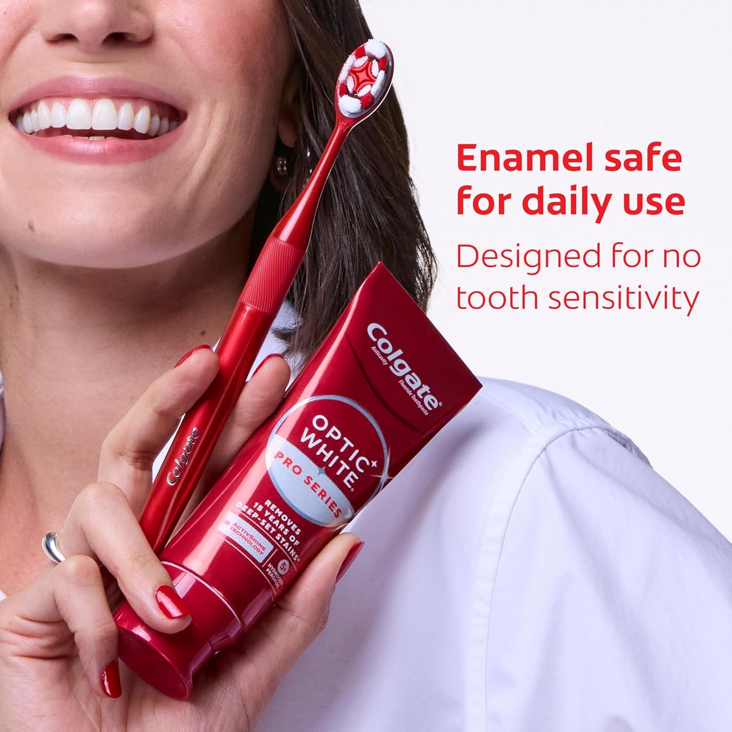 Colgate Optic White Pro Series – Enamel-Safe Whitening Toothpaste for Sensitive Teeth Daily Use
