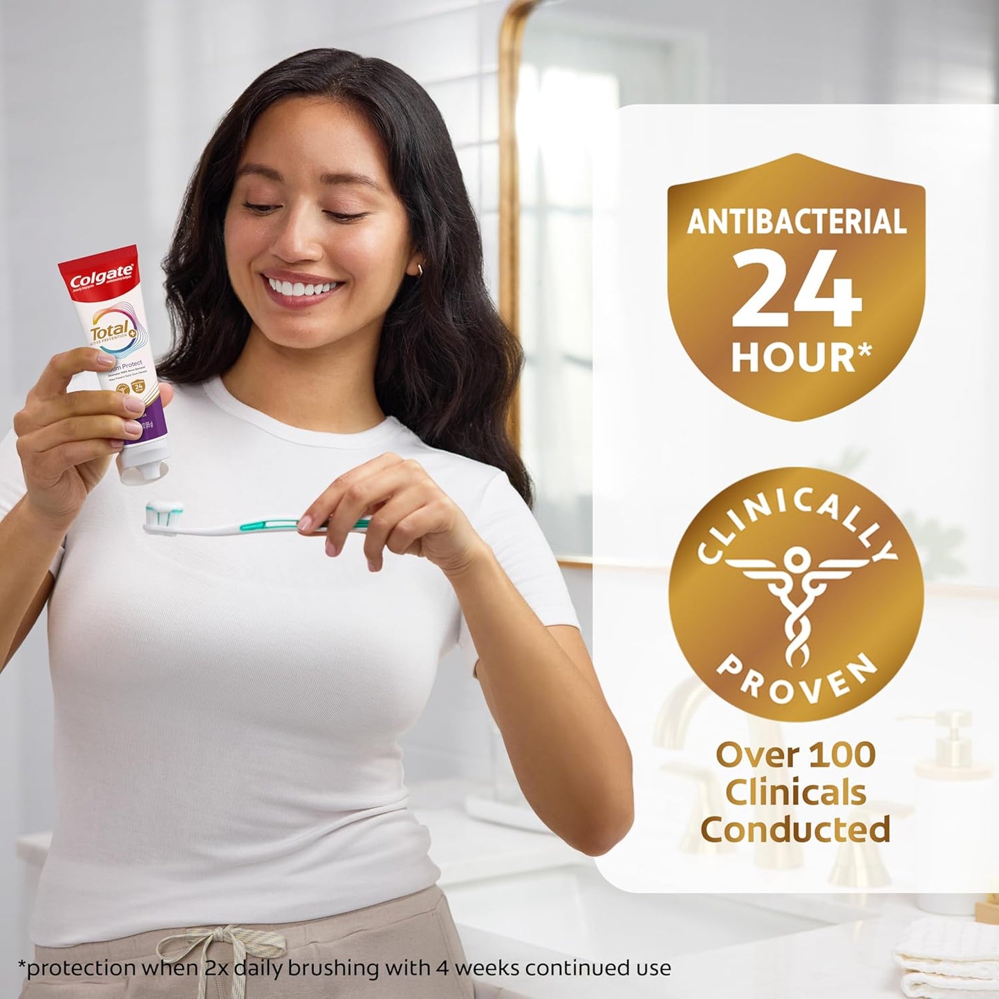 Colgate Total Gum Protection Whitening – Clean Design SLS-Free Toothpaste for Uncluttered Oral Care