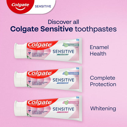 Colgate Whitening Toothpaste for Sensitive Teeth – Mindful Oral Care Routine with Potassium Nitrate and Fluoride, Fresh Mint 6 Oz 3-Pack