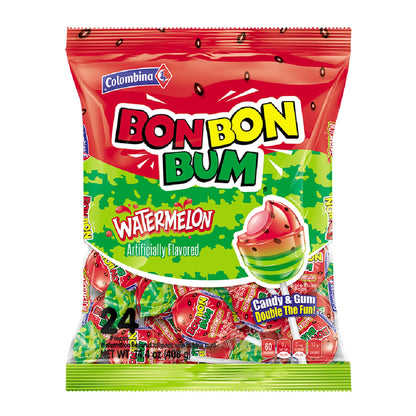 Colombina Bon Bon Bum Lollipops – Individually Wrapped Tropical Hard Candy for Picnic Baskets, Road Trips and Park Snack Runs
