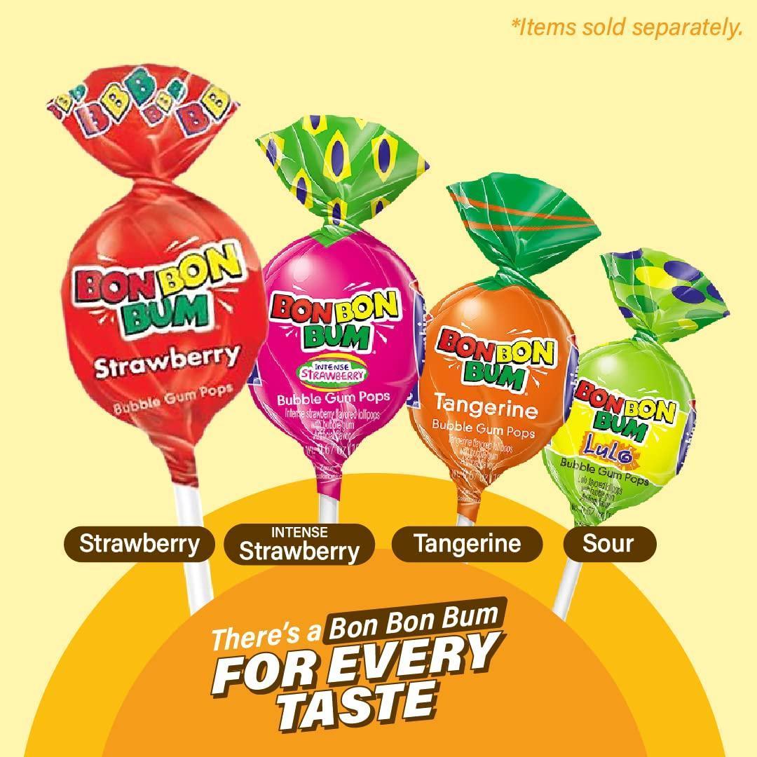 Colombina Bon Bon Bum Lollipops – Individually Wrapped Tropical Hard Candy for Picnic Baskets, Road Trips and Park Snack Runs