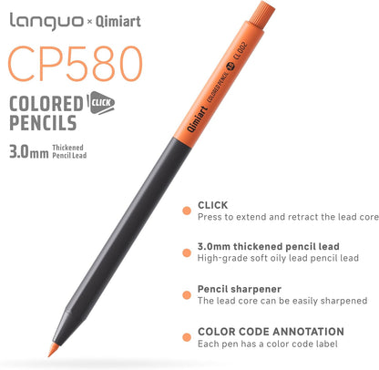 color code label on each pencil body for rapid shade identification