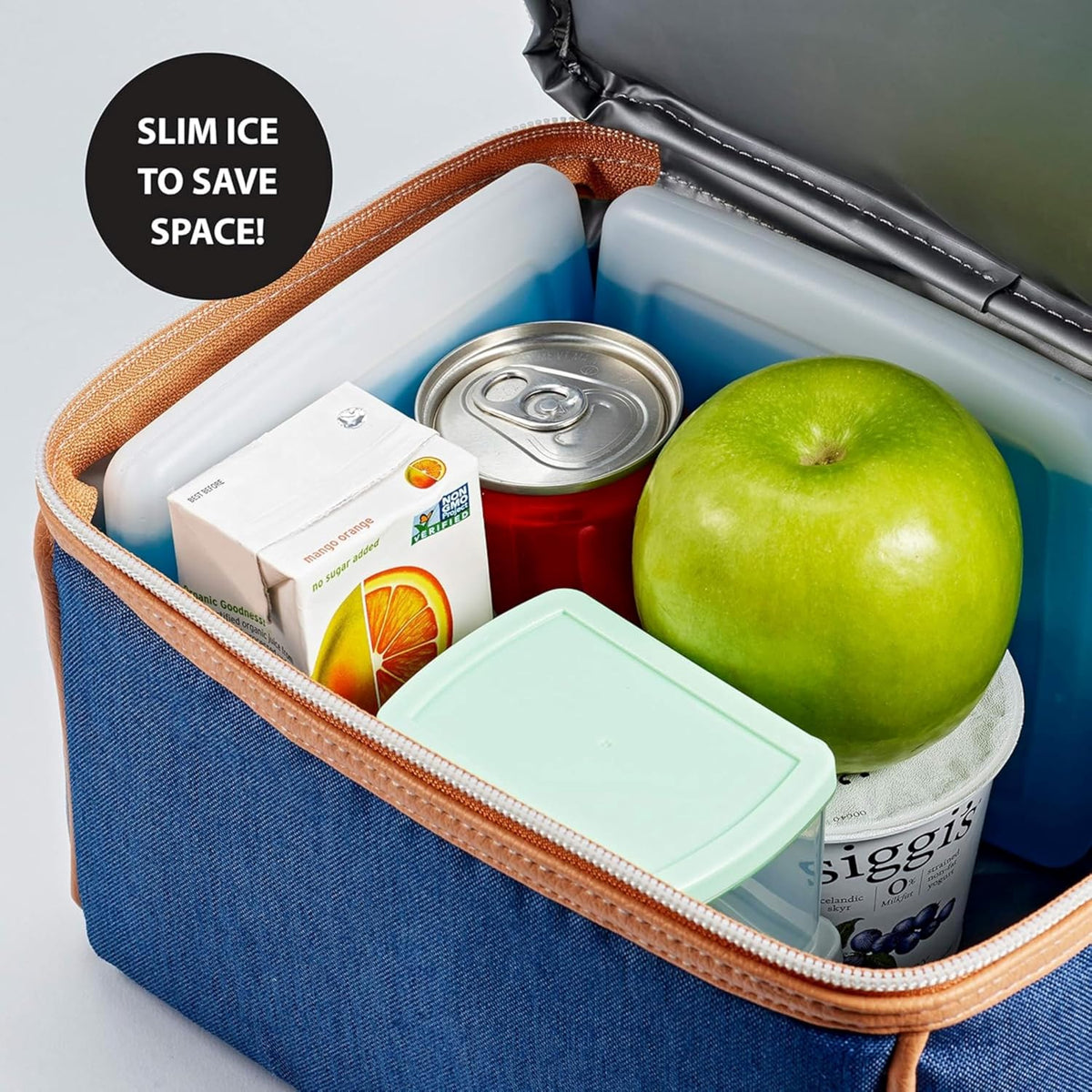 color options ranging from bold (blue, pink, purple, green) to neutral neutrals (ivory, taupe, sage) that match modern lunch bags
