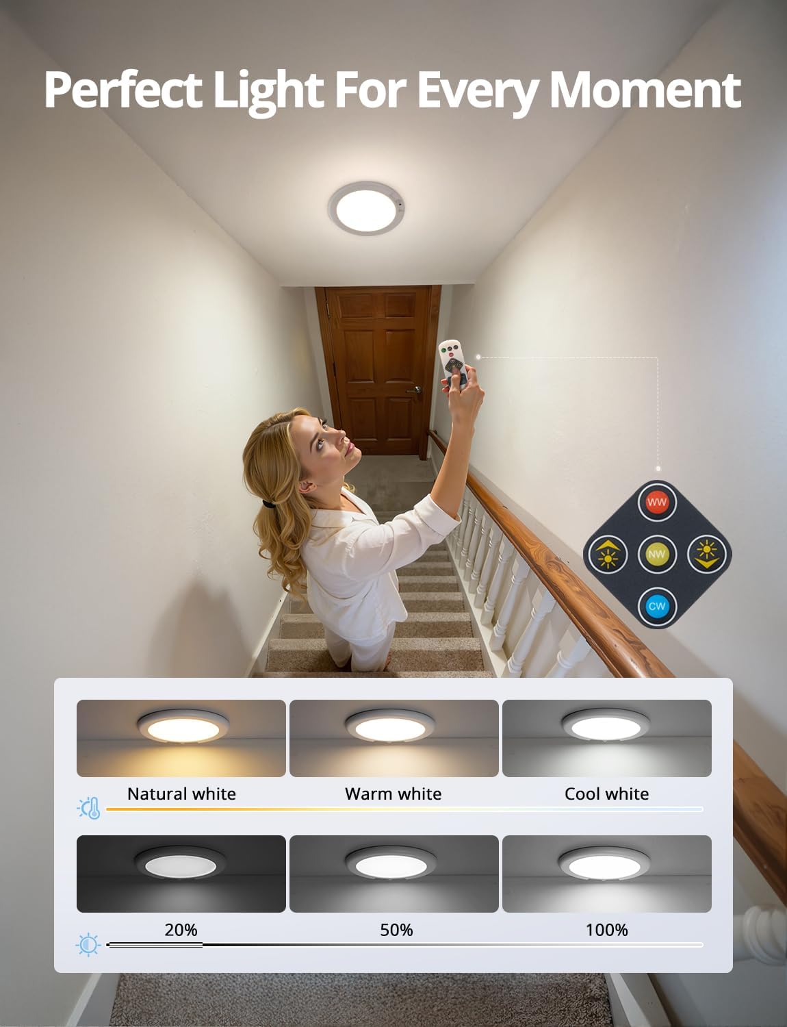 Combuh Portable Battery Ceiling Light – Detachable Magnetic Lantern for RV, Caravan, and Boat Cabin Interiors