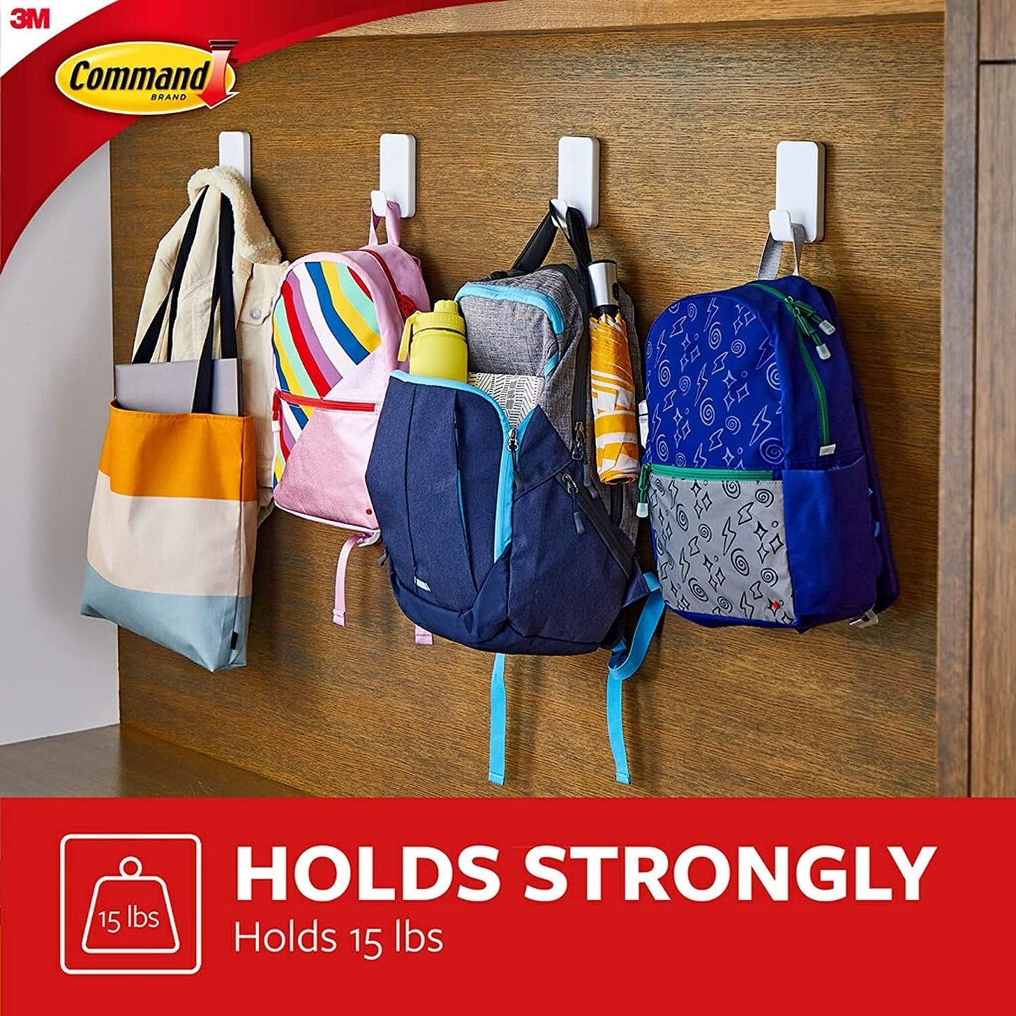 Command 15 Lb XL Heavyweight Wall Hook – Damage-Free Bedroom Decor Accent for Cozy Dorm Walls