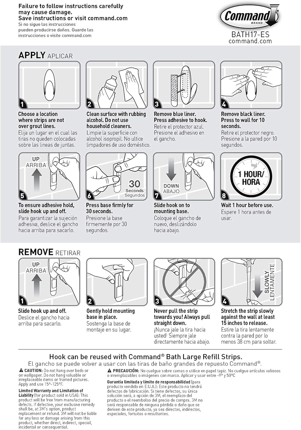 Command Bath Large Towel Hook Value Pack – Safe, Drill-Free Towel Hooks for Nursery and Family Bathroom Use