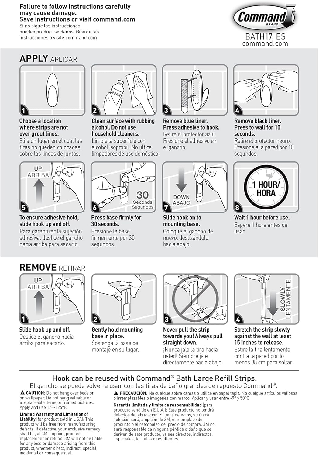 Command Bath Large Towel Hook Value Pack – Safe, Drill-Free Towel Hooks for Nursery and Family Bathroom Use