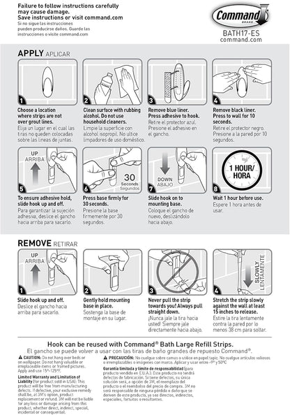 Command Bath Large Towel Hook Value Pack – Safe, Drill-Free Towel Hooks for Nursery and Family Bathroom Use