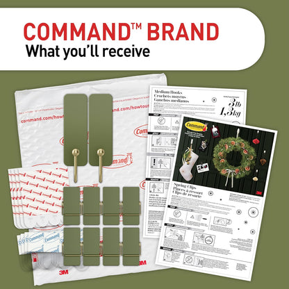 Command Christmas Hook Gift Set in Sage Green, Practical Stocking Stuffer for Renters and Apartment Dwellers