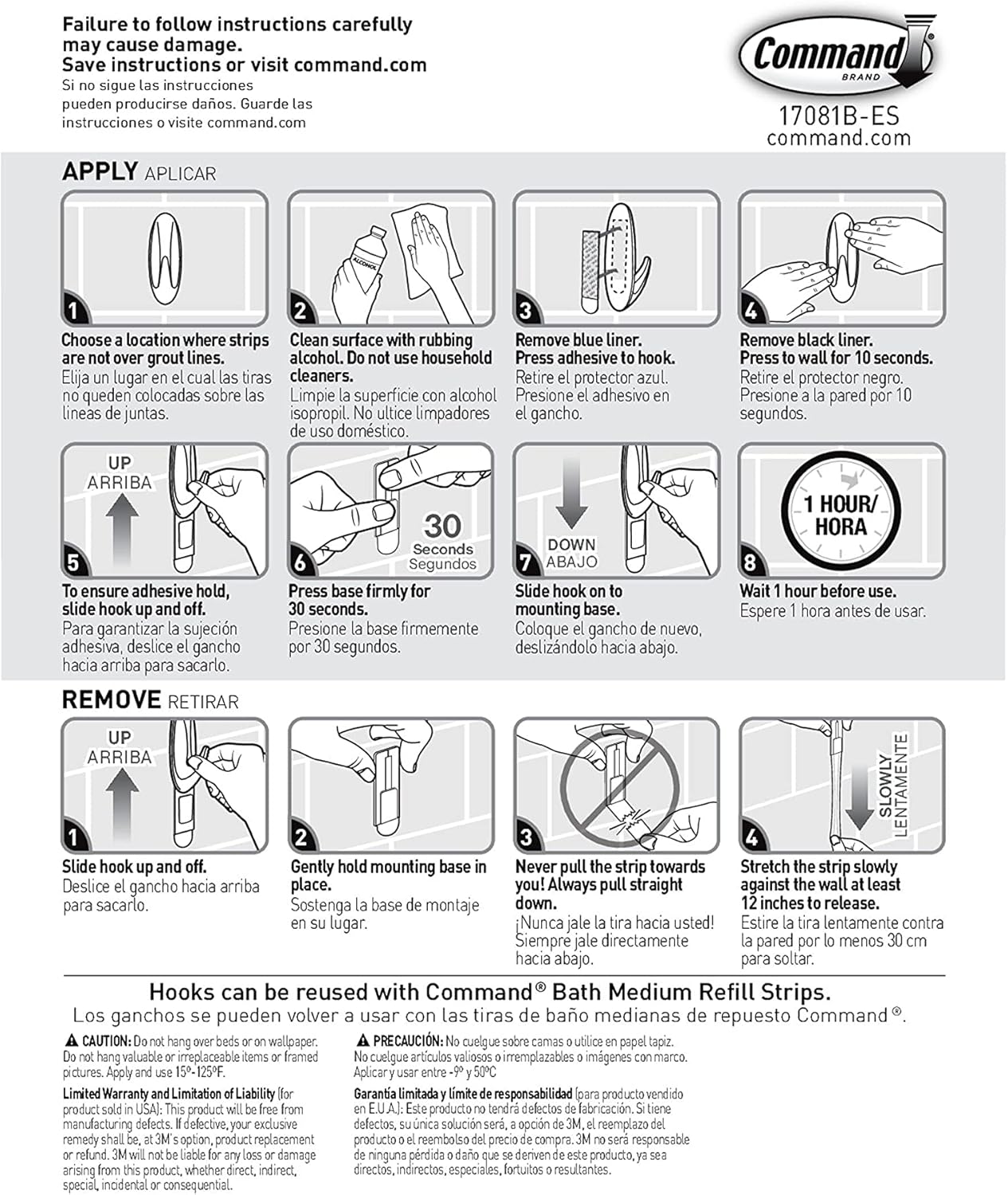 Command Designer Bath Hooks, Medium, White – Modern Bathroom Wall Hooks for Coordinating Towels and Robes with a Designer Finish