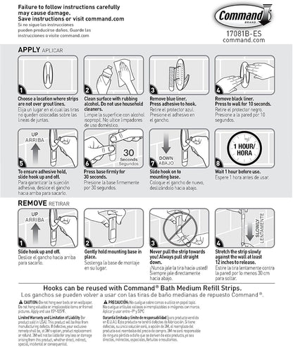 Command Designer Bath Hooks, Medium, White – Modern Bathroom Wall Hooks for Coordinating Towels and Robes with a Designer Finish