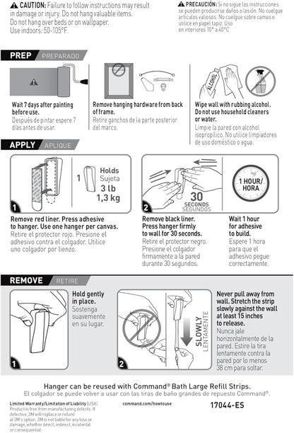 Command Large Canvas Hangers for Living Room Gallery Walls, Damage-Free Decor Upgrade