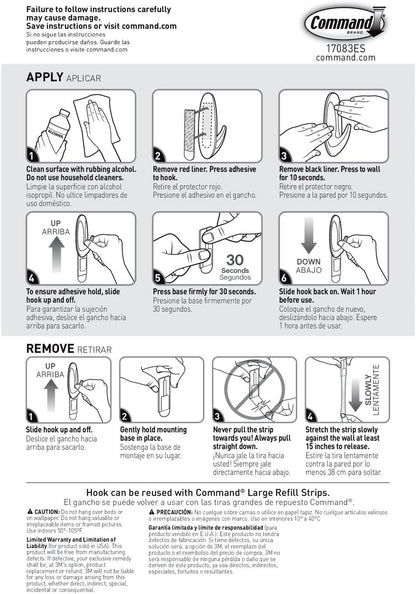 Command Large Designer Hook in Brushed Nickel – Mudroom Hook for Organizing Work Bags, Lanyards, and Office Essentials