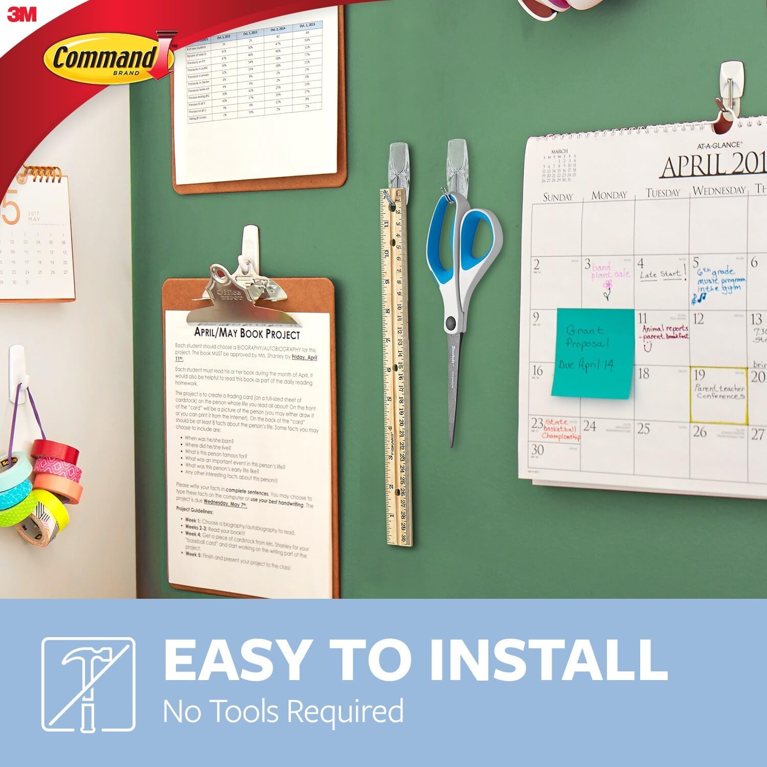 Command Medium Clear Wire Toggle Hooks Thoughtful Housewarming Gift, Damage-Free Wall Hooks for New Homeowners