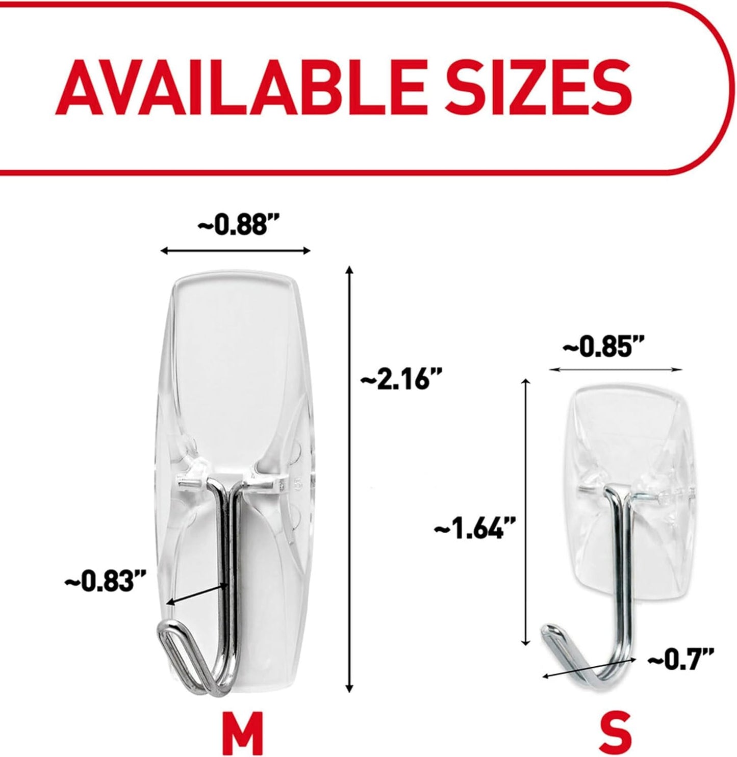 Command Medium Clear Wire Toggle Hooks Thoughtful Housewarming Gift, Damage-Free Wall Hooks for New Homeowners