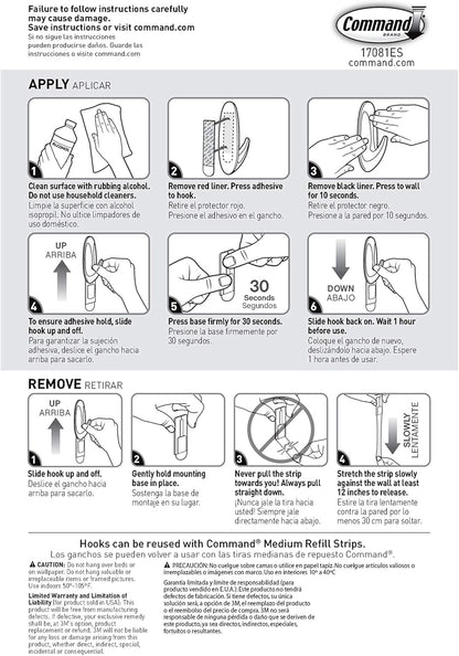 Command Medium Designer Hooks Housewarming Gift for New Homeowners, Practical Damage-Free Hooks for Every Room