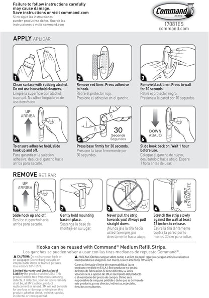 Command Medium Designer Hooks Housewarming Gift for New Homeowners, Practical Damage-Free Hooks for Every Room