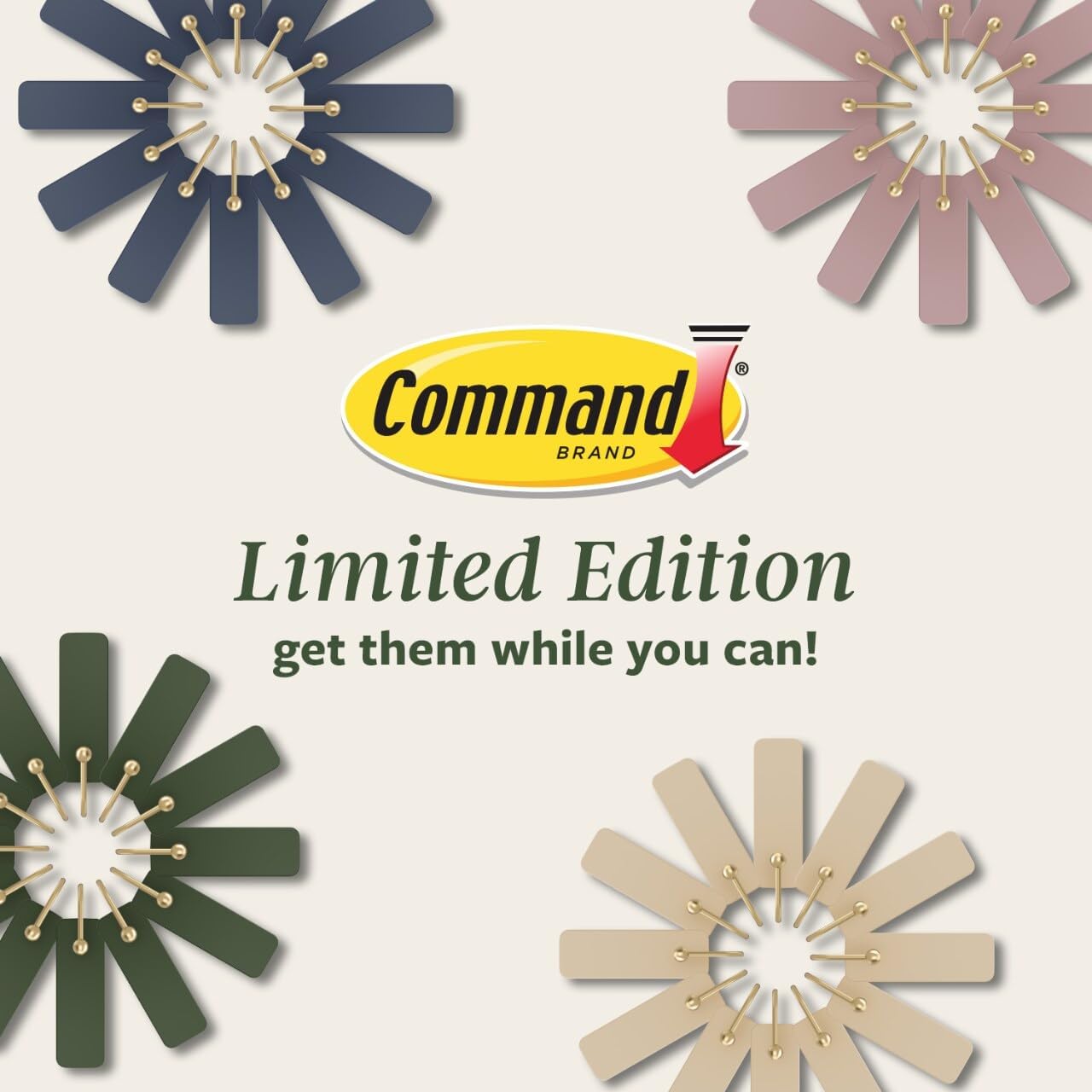 Command Medium Wire Hook Practical Birthday Gift for Mom, Rental-Safe Adhesive Hooks in Rosemary