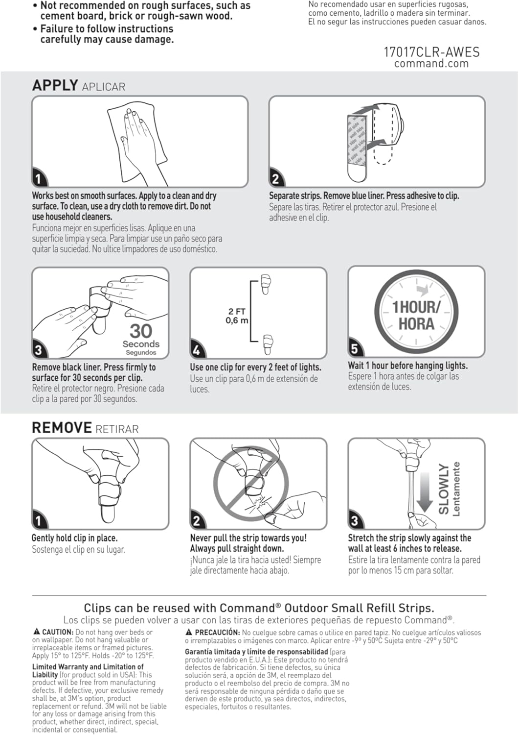 Command Outdoor Light Clips for Cozy Bedroom String Light Setup, Damage-Free Decor Mounts, Clear