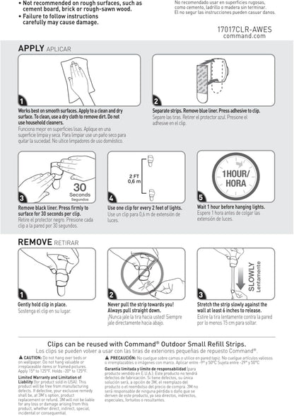 Command Outdoor Light Clips for Cozy Bedroom String Light Setup, Damage-Free Decor Mounts, Clear