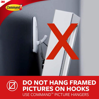Command Picture Hanging Hooks – Large White Wall Hooks for Living Room Gallery Wall, No-Drill Frame Mounting
