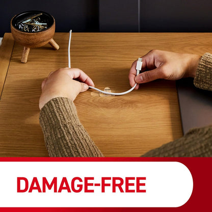 Command Round Cord Clips for Kid and Pet Safe Homes, Tame Tangled Cords Behind TVs and Appliances