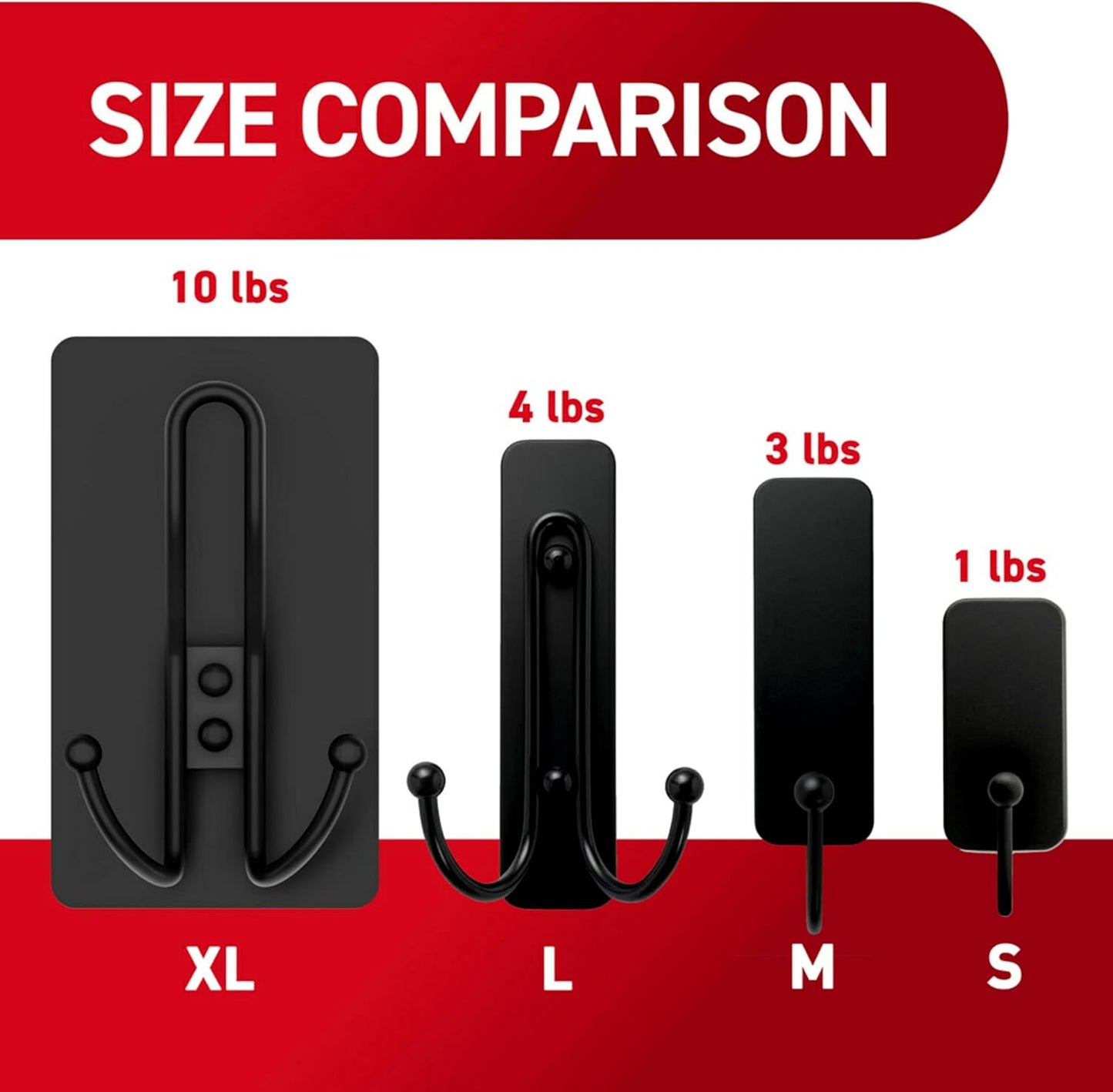 Command X-Large Matte Black Triple Hook – Clean-Line Entryway Organizer, Tool-Free Wall Hook for Uncluttered Spaces