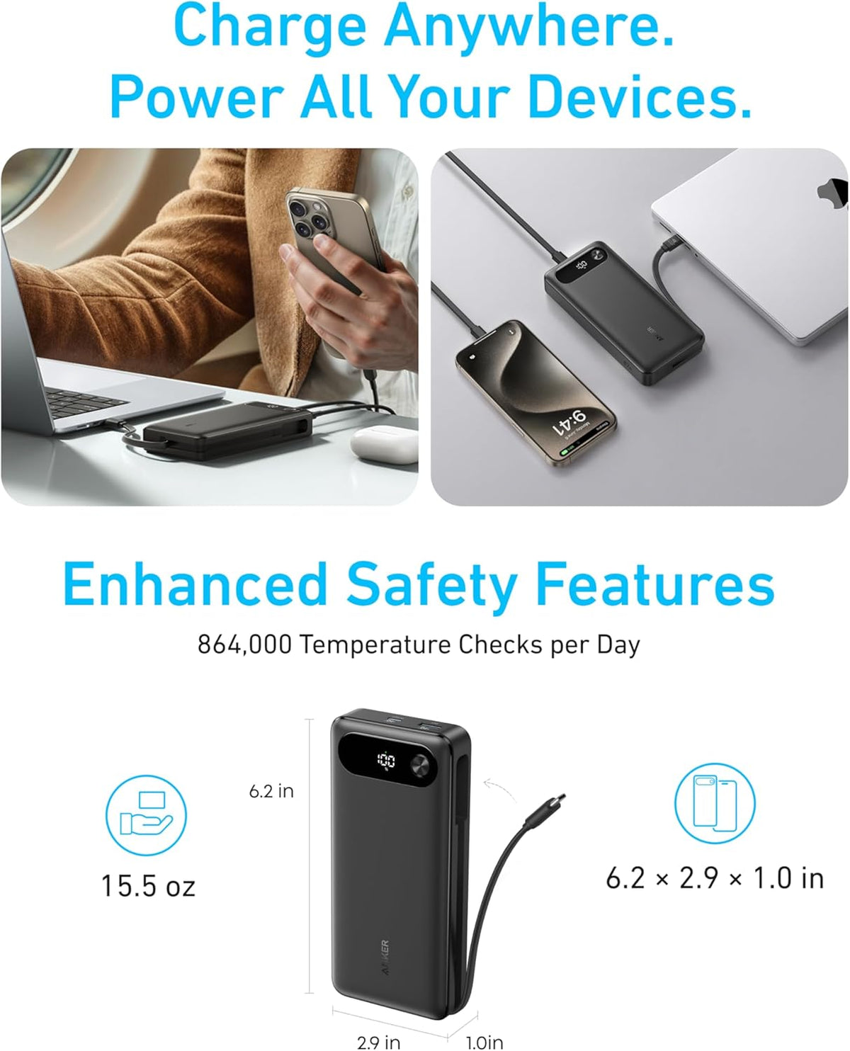 compact 6.2 x 2.9 x 1.0 in / 15.2 oz form factor