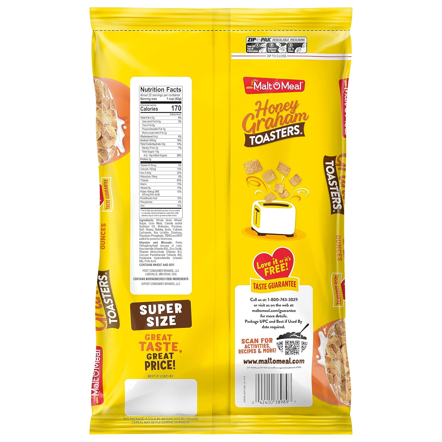 compact bag dimensions (16.26 x 9.76 x 2.87 in) for easy pantry storage