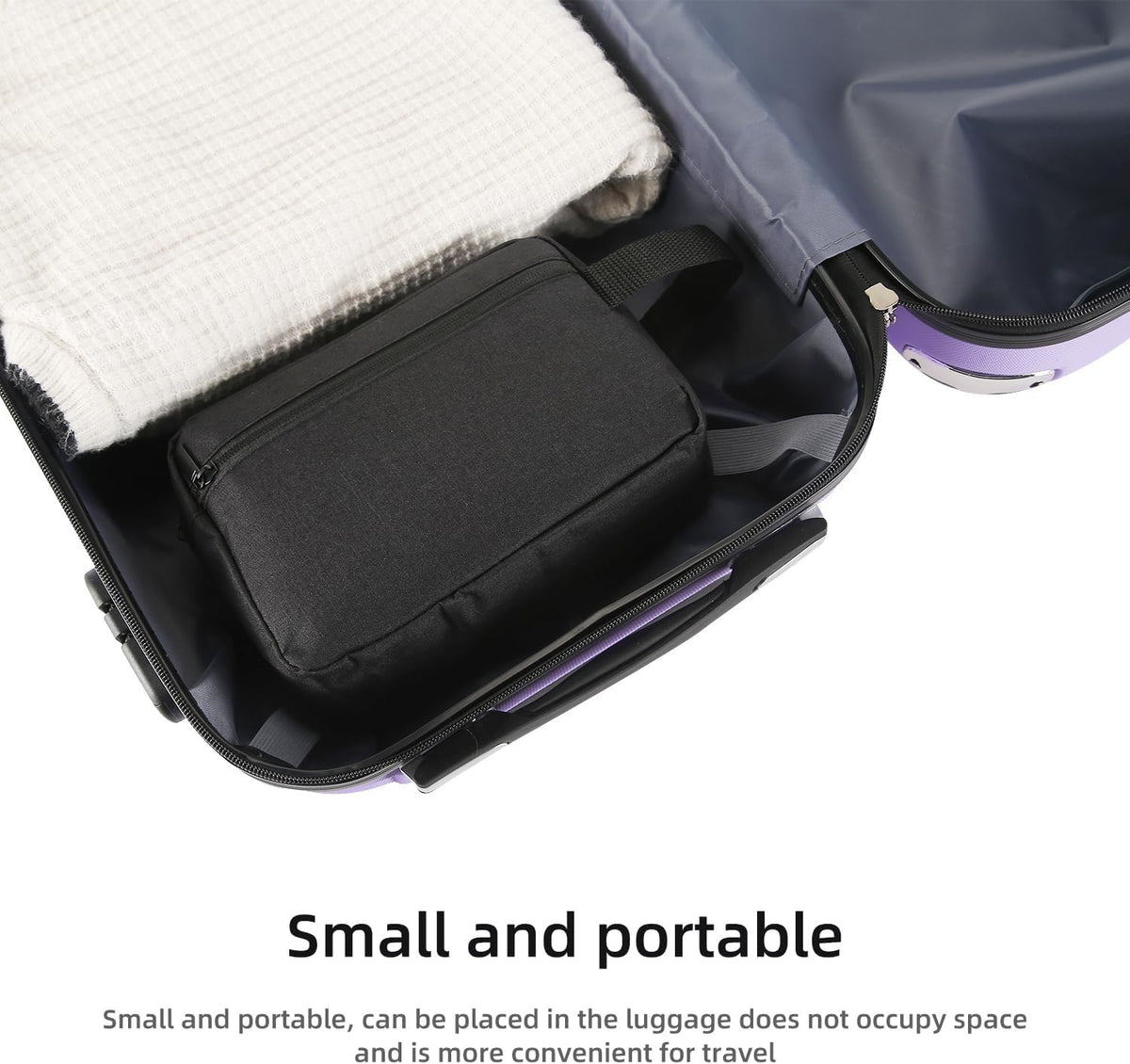 compact dimensions of 8.27in x 5.9in x 2.76in for carry-on friendly packing