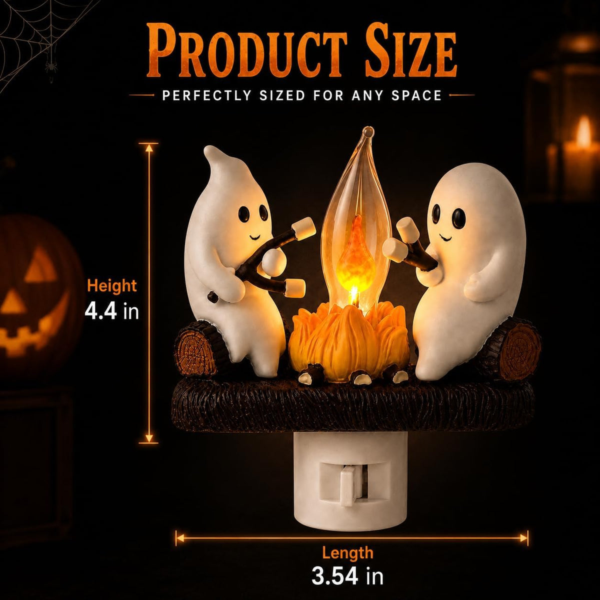 compact form factor (4.4-inch shade height) that fits any outlet without blocking the second socket