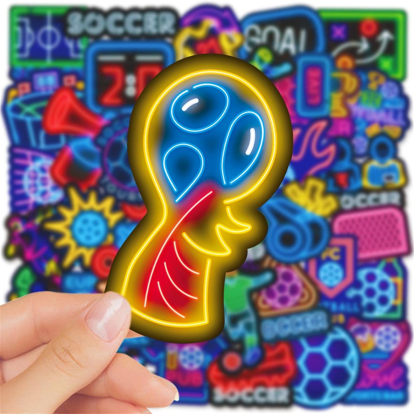 compact sticker size of approximately 4–6 cm suitable for small and medium surfaces