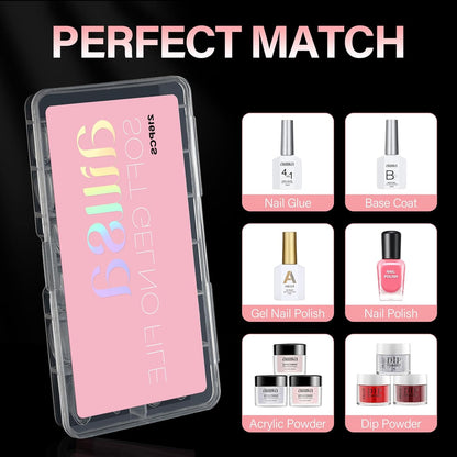 compatible layering with gel polish, dip/impregnating powders, and acrylic powders for 21+ day wear