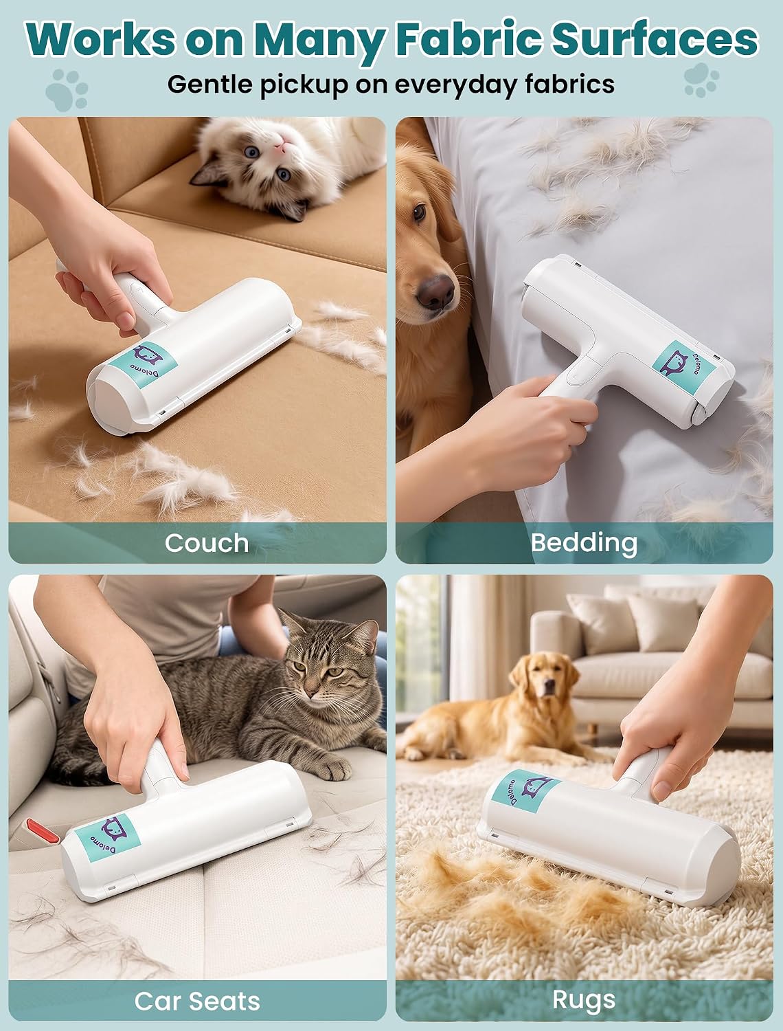 compatible with microfiber, cotton, linen, velvet, fleece, and car upholstery