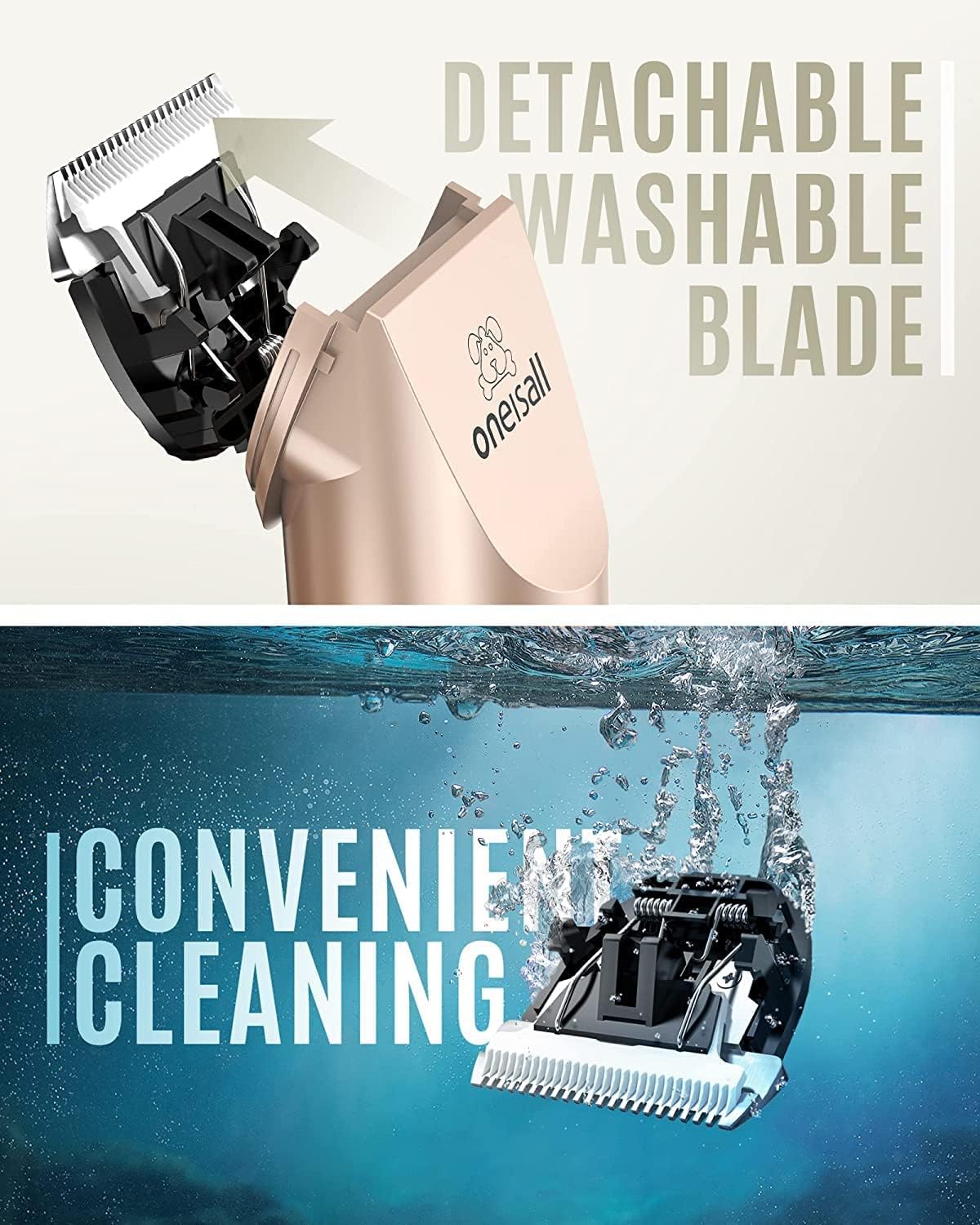 complete kit includes stainless steel comb, grooming scissors, charging cable, and 380g lightweight ergonomic body