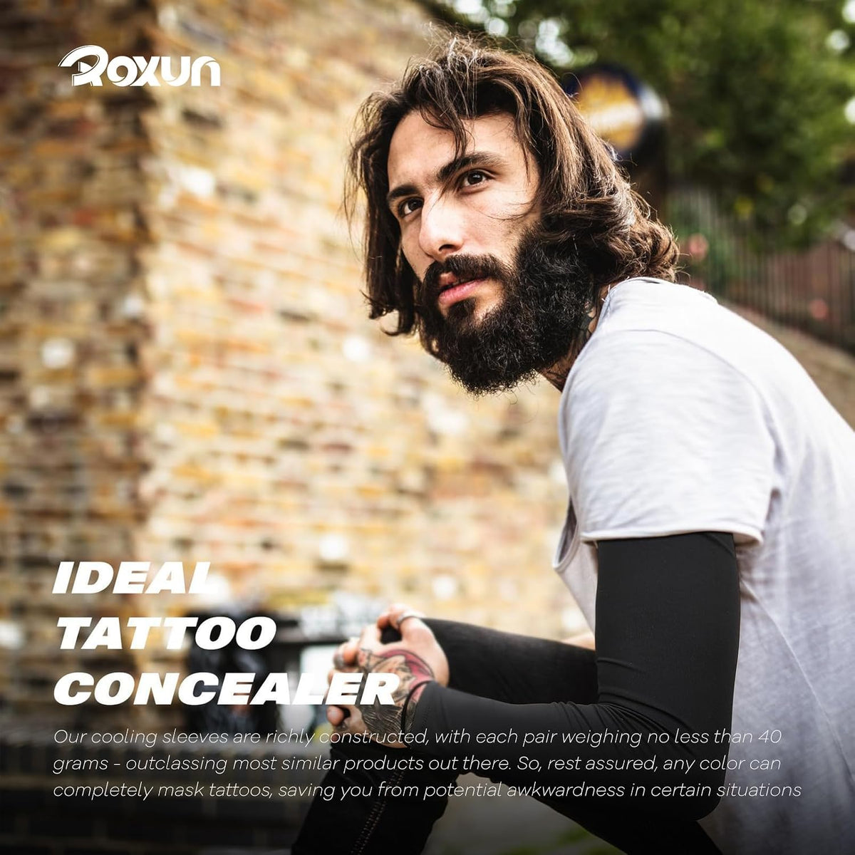 compression fit supporting forearms and biceps during activity