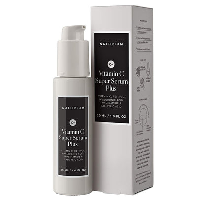 concentrated 5-active formula combining vitamin c, retinol, hyaluronic acid, niacinamide, and salicylic acid