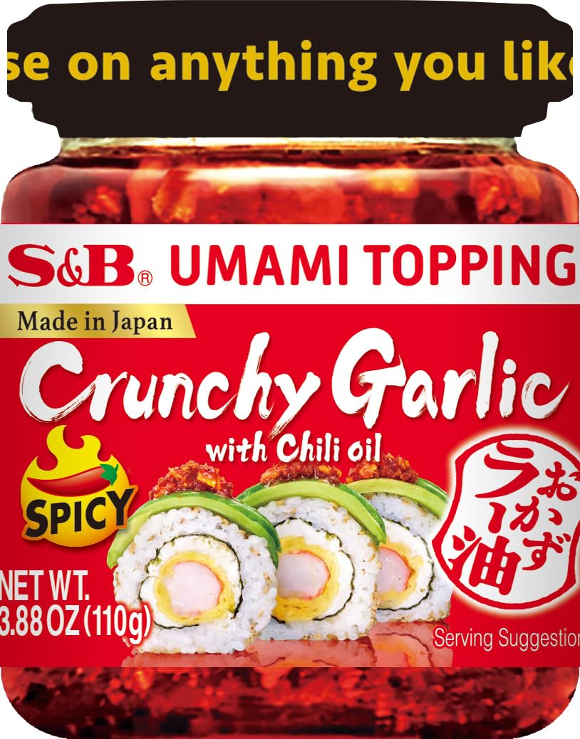 contains fried garlic and fried onion flakes for crunchy texture