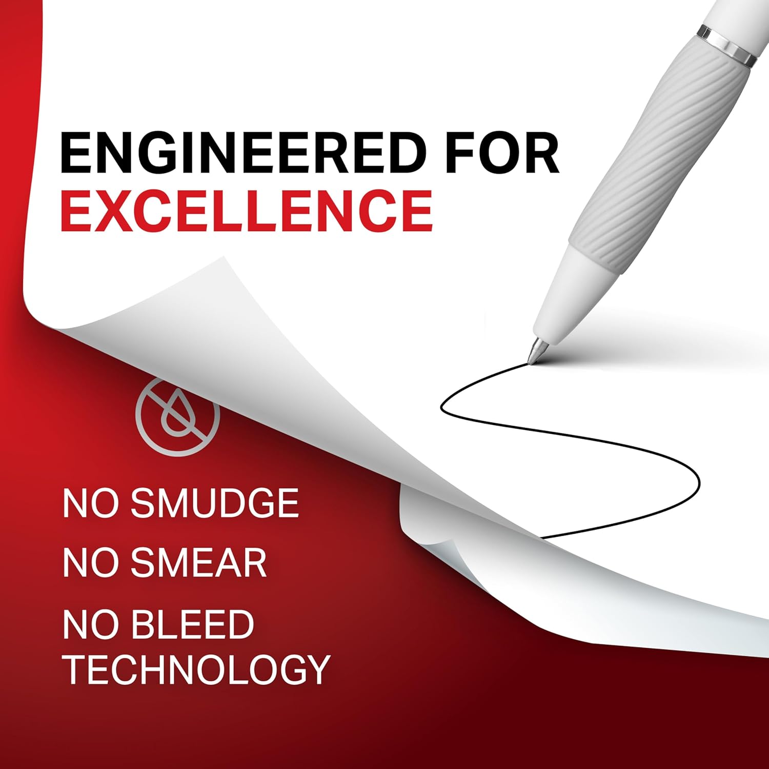 contoured rubber grip for ergonomic comfort during extended writing