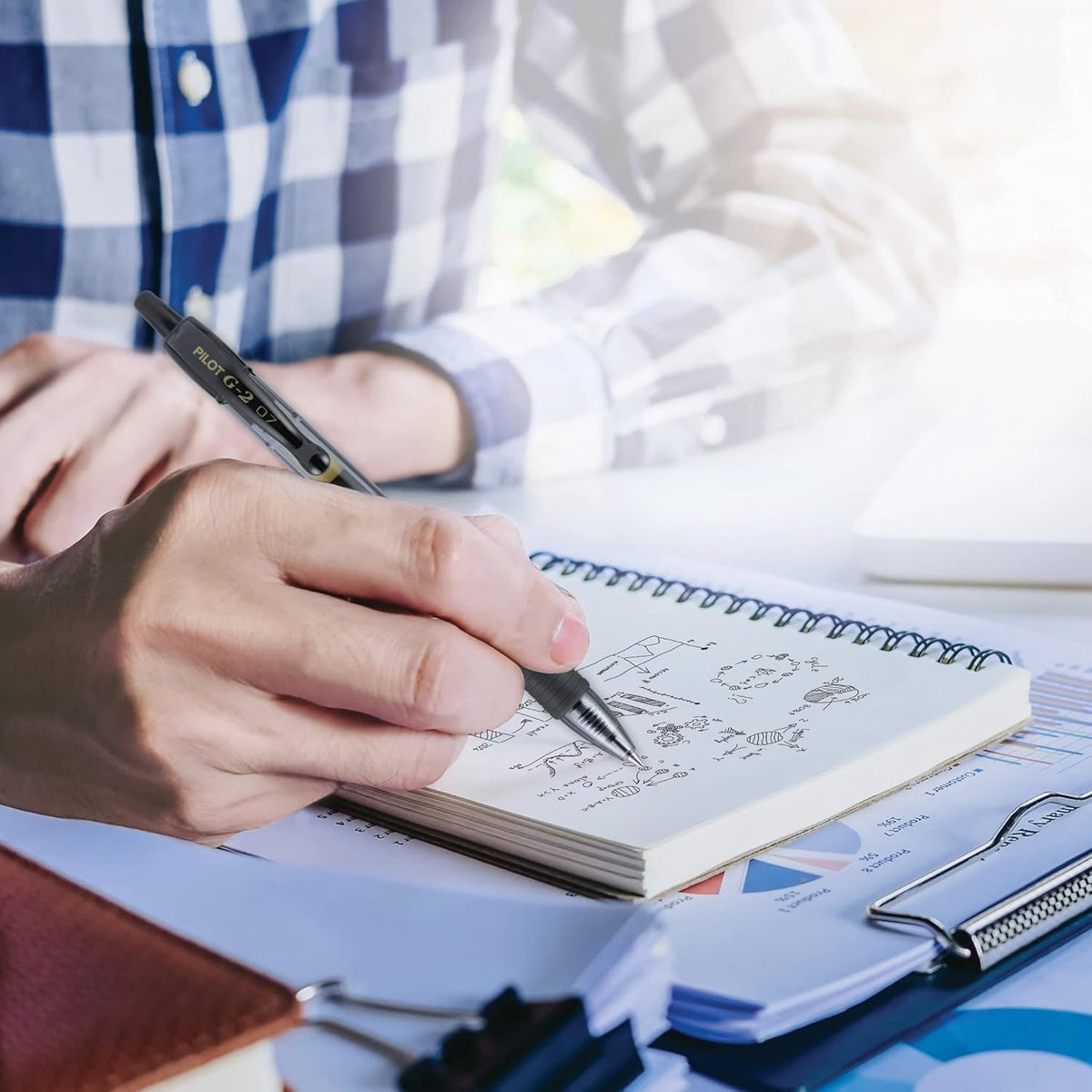 contoured rubber grip for ergonomic comfort during extended writing