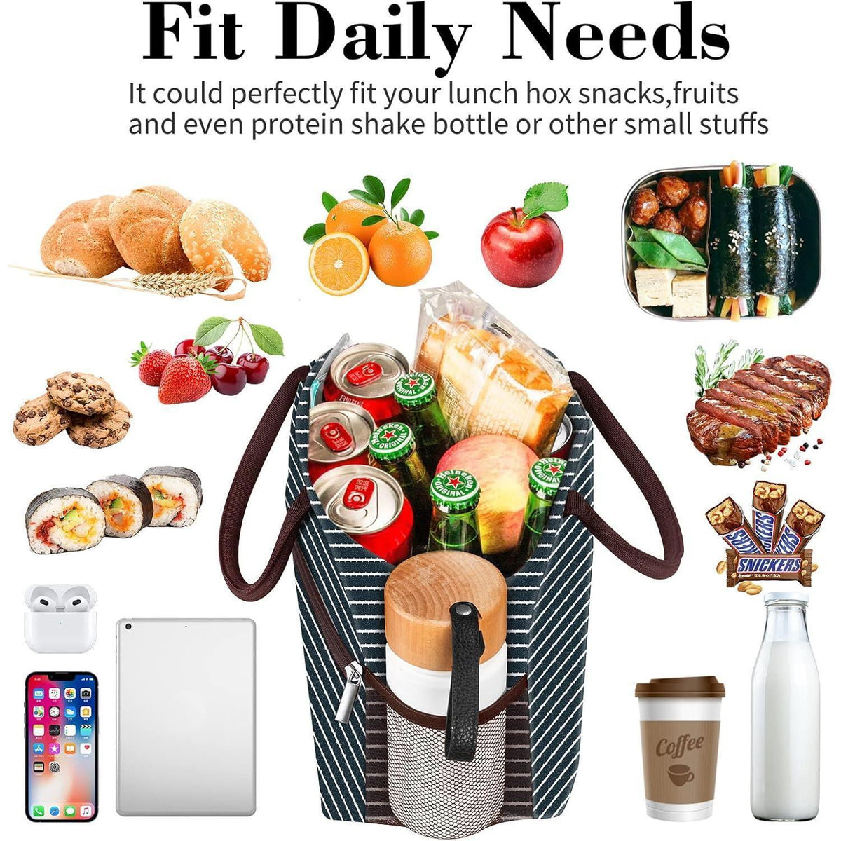 Coobiiya Lunch Tote – Daily Commute Meal Bag for Hybrid Workers, Thermal Insulated 10L