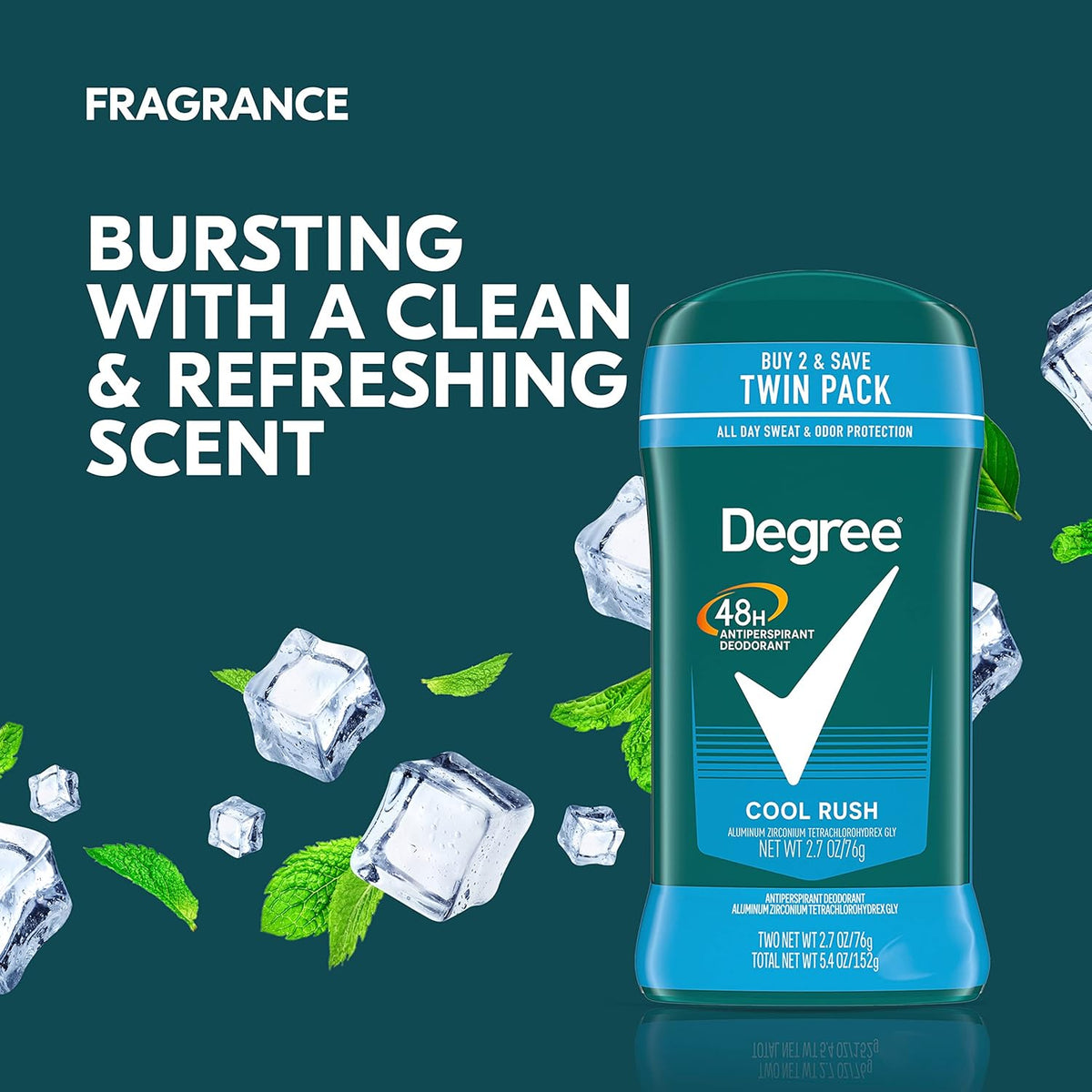 cool rush crisp, arctic-fresh scent profile