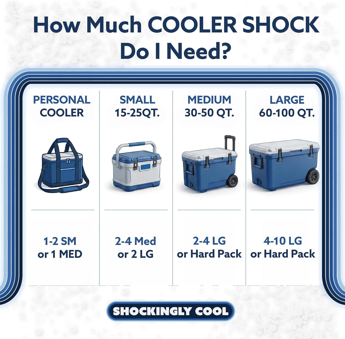 Cooler Shock Reusable Ice Packs for Cooler - Going Away Present for College Students and Travel Lovers
