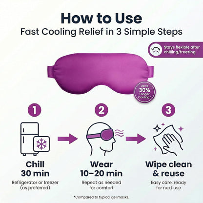 Cooling Eye Mask – Nightly Self-Care Ritual for Migraine Relief, Weighted Sleep Aid for Her