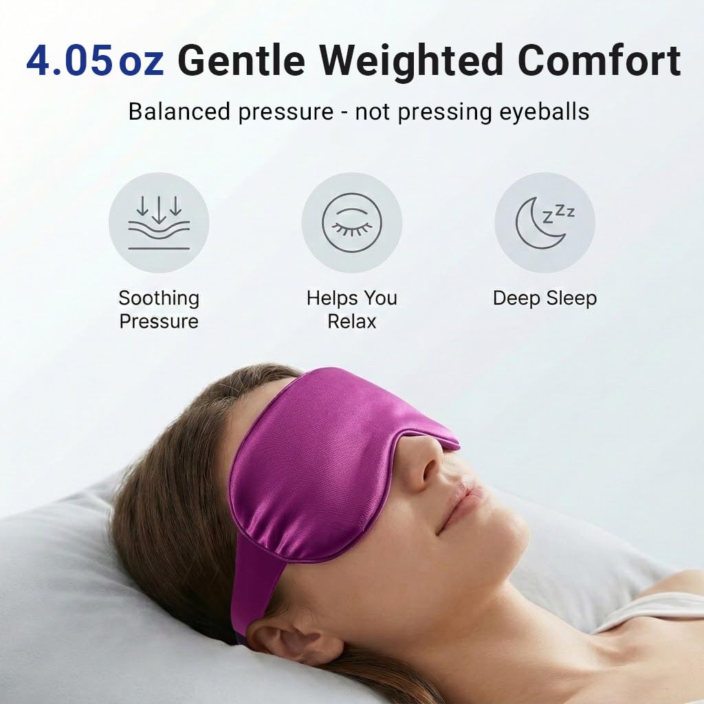 Cooling Eye Mask – Nightly Self-Care Ritual for Migraine Relief, Weighted Sleep Aid for Her