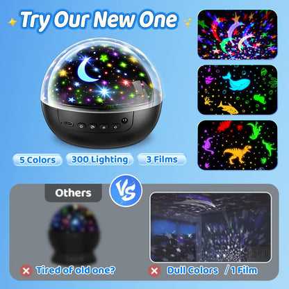 COOLNIGHT Star Projector Night Light for Boys – Child-Safe LED Nursery Lamp with Remote and Timer